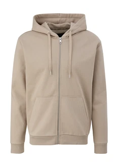 QS Sweatjacke Basic-Sweatjacke beige