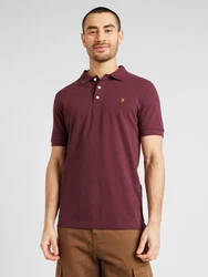 FARAH Poloshirt BLANES goldgelb/burgunder