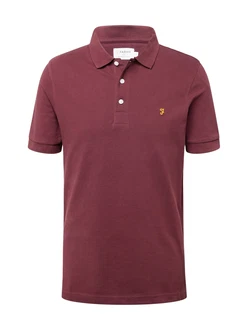 FARAH Poloshirt BLANES goldgelb/burgunder