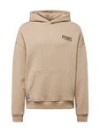 Pequs Hoodie Chest Logo hellbraun/schwarz