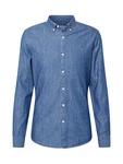 FARAH Hemd blau denim / braun
