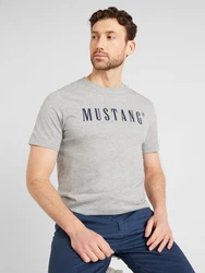 MUSTANG T-Shirt 'Austin' navy/graumeliert