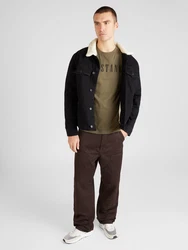 MUSTANG T-Shirt 'Austin' hellbraun/schwarz