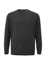s.Oliver Rundhalspullover Basic mit gesticktem Logo auf der Brust Grau/Dunkelgrau/Grau/Dunkelgrau/Grau/Dunkelgrau/Dunkelgrau/Grau/Grau/Dunkelgrau/Grau/Dunkelgrau/Grau/Dunkelgrau/Grau/Dunkelgrau/Grau/Dunkelgrau/Grau/Dunkelgrau/Grau/Dunkelgrau/Grau/Dunkelgrau/Grau/Dunkelgrau/Grau/Dunkelgrau/Grau/Dunkelgrau