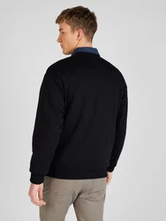 QS Sweatshirt mit Logo-Stickerei Schwarz