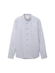 TOM TAILOR Hemd Langarmshirt taubenblau/wei