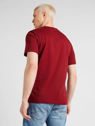 MUSTANG T-Shirt 'Austin' karminrot/weiß