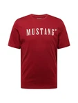 MUSTANG T-Shirt 'Austin' karminrot/weiß