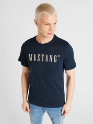 MUSTANG T-Shirt 'Austin' dunkelblau/offwhite