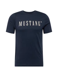 MUSTANG T-Shirt 'Austin' dunkelblau/offwhite
