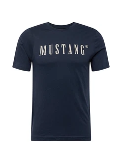 MUSTANG T-Shirt 'Austin' dunkelblau/offwhite