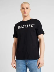 MUSTANG T-Shirt 'Austin' schwarz/weiß