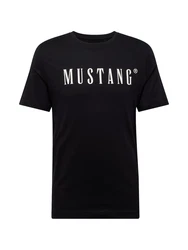 MUSTANG T-Shirt 'Austin' schwarz/weiß