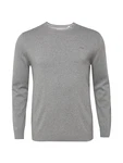 s.Oliver Rundhalspullover Basic mit gesticktem Logo auf der Brust graumeliert
