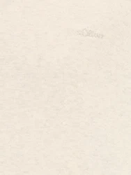 s.Oliver Rundhalspullover Basic mit gesticktem Logo auf der Brust beige