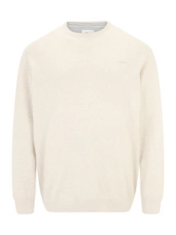 s.Oliver Rundhalspullover Basic mit gesticktem Logo auf der Brust beige