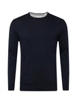 s.Oliver Rundhalspullover Basic mit gesticktem Logo auf der Brust dunkelblau
