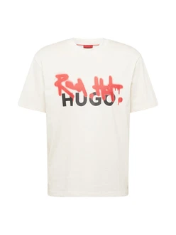 HUGO T-Shirt 'Dinricko' rot/schwarz/weiß