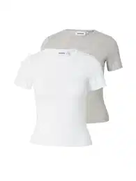Tričko šedý melír / bílá