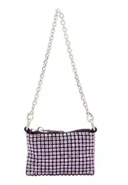 Torba preko ramena roza / crna / srebro
