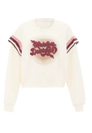 Sweater majica čokolada / svijetloroza / bordo / bijela