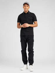 BOSS Poloshirt Passertip hellgrau/schwarz