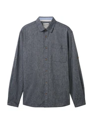TOM TAILOR Hemd navy / hellgrau