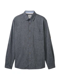 Hemd navy / hellgrau