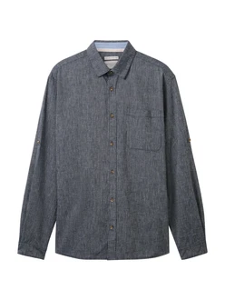 TOM TAILOR Hemd navy / hellgrau