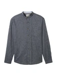 TOM TAILOR Hemd Langarmshirt marine/weiß