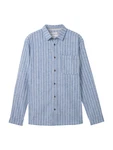 TOM TAILOR Hemd taubenblau/weiß