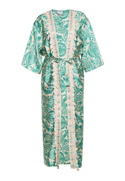Kimono bež / tirkiz / zelena