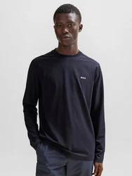 BOSS Langarmshirt Tee Long mit Rundhalsausschnitt marine