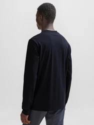 BOSS Langarmshirt Tee Long mit Rundhalsausschnitt marine