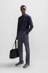 BOSS Langarmshirt Tee Long mit Rundhalsausschnitt marine