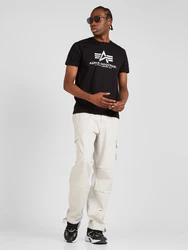ALPHA INDUSTRIES T-Shirt 'Carbon' schwarz/weiß