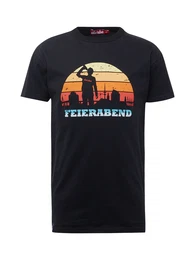 T-Shirt 'Feierabend' orange / schwarz / wei