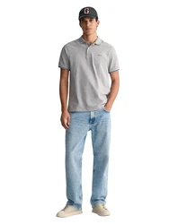 GANT Poloshirt TIPPING PIQUE RUGGER grau/graumeliert/schwarz