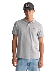 GANT Poloshirt TIPPING PIQUE RUGGER grau/graumeliert/schwarz