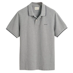 GANT Poloshirt TIPPING PIQUE RUGGER grau/graumeliert/schwarz