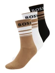 BOSS Freizeitsocken 3P QS Rib Stripe CC mit BOSS Logo umbra/schwarz/weiß