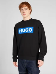HUGO Sweatshirt 'Niero' azur/schwarz/weiß