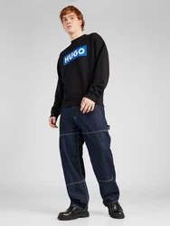 HUGO Sweatshirt 'Niero' azur/schwarz/weiß