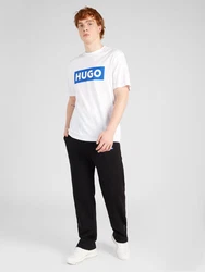 HUGO T-Shirt 'Nico' blau/weiß