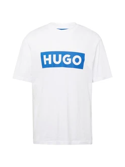 HUGO T-Shirt 'Nico' blau/weiß