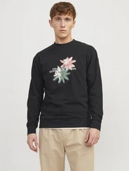 JACK & JONES Sweatshirt 'TAMPA' grau/rosa/schwarz/weiß