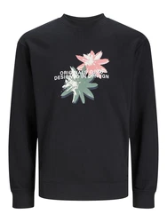 JACK & JONES Sweatshirt 'TAMPA' grau/rosa/schwarz/weiß