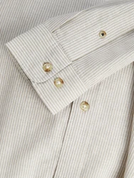JACK & JONES Hemd JJESummer LINEN BLEND SHIRT LS SN grau/weiß