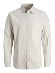 JACK & JONES Hemd JJESummer LINEN BLEND SHIRT LS SN grau/weiß JACK & JONES Hemd JJESummer LINEN BLEND SHIRT LS SN grau/weiß
