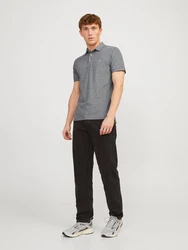 Jack & Jones Poloshirt JJEPAULOS POLO SS NOOS graumeliert / wei